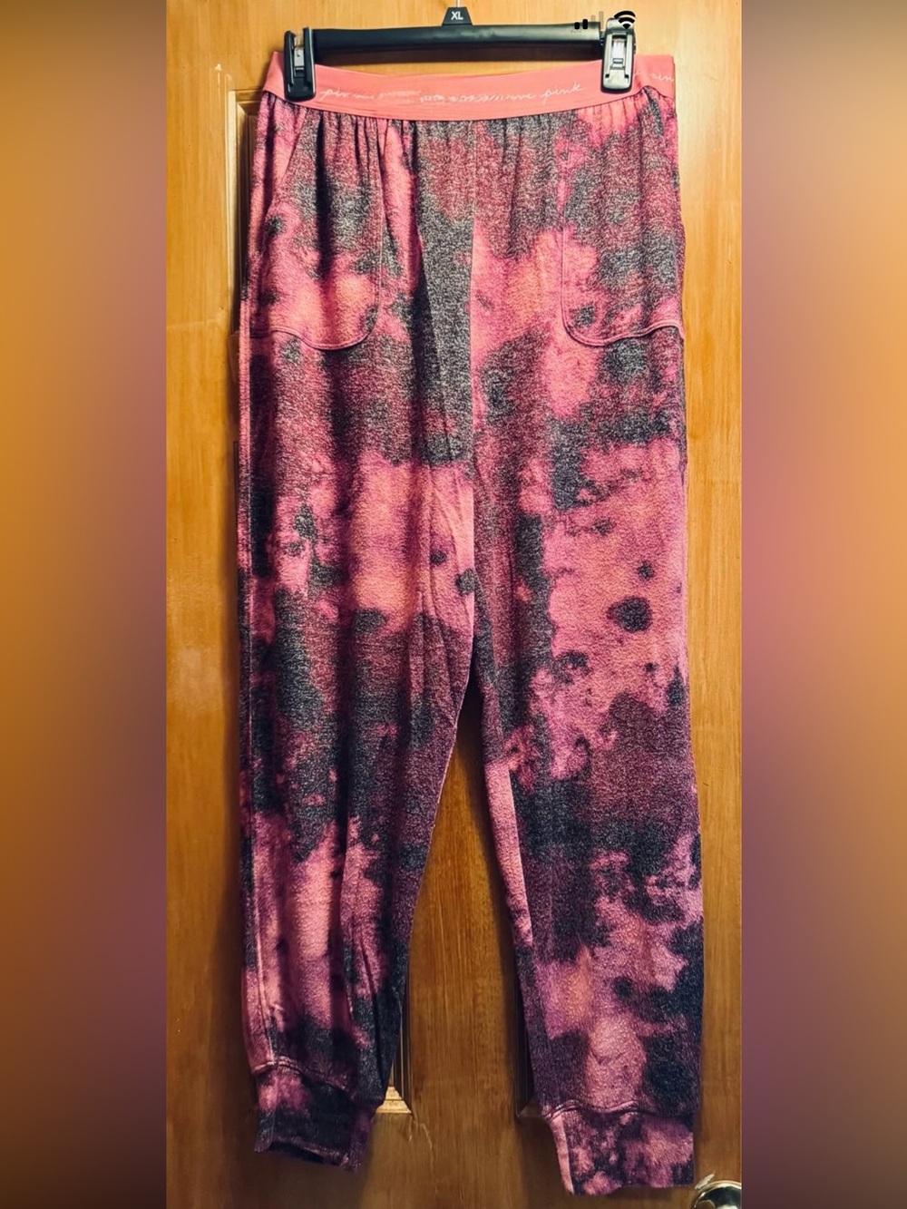 PINK Victoria's Secret Pink & Black Tie-Dye Pajama Pants